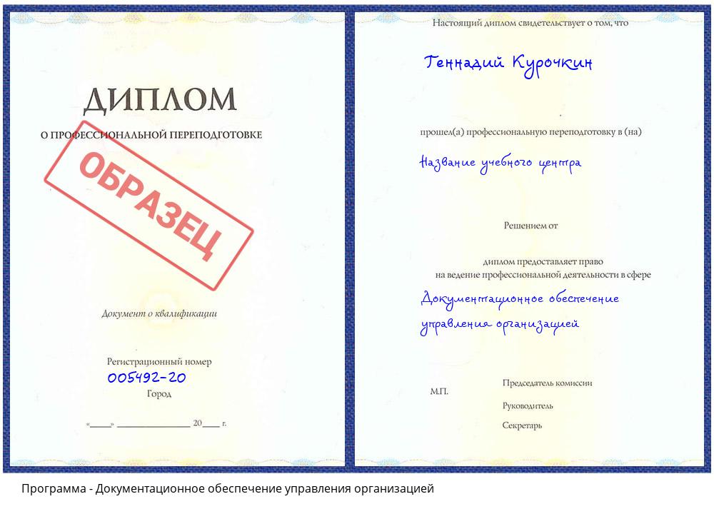Документационное обеспечение управления организацией Севастополь